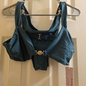 wild fable Teal Green Shell-Accent Bikini Set
